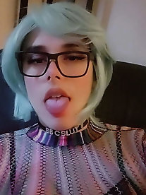 T-girl chick is touching herself