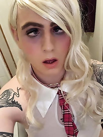 Lustful tranny girlfriend with shaved butthole